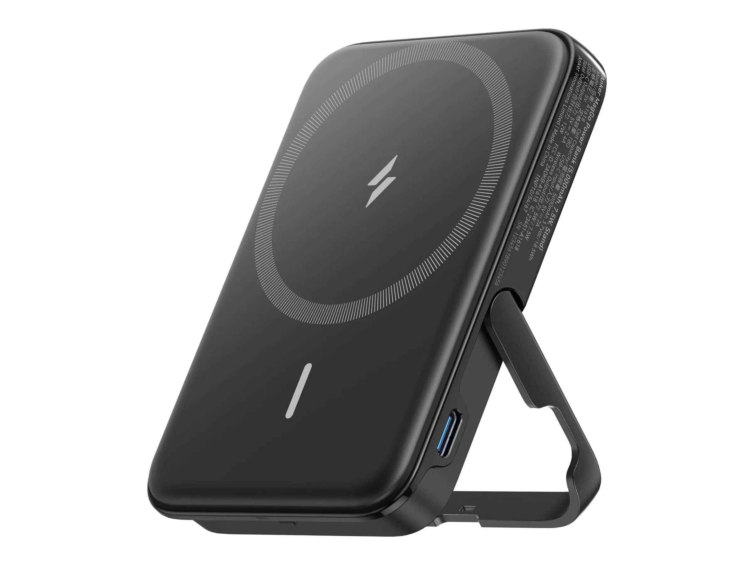 Anker 322 (MagGo) - Induktive Power Bank - Li-Pol - 5000 mAh - 18.5 Wh - 12 Watt - 2.4 A - 2 Ausgabeanschlussstellen (24 pin USB-C)