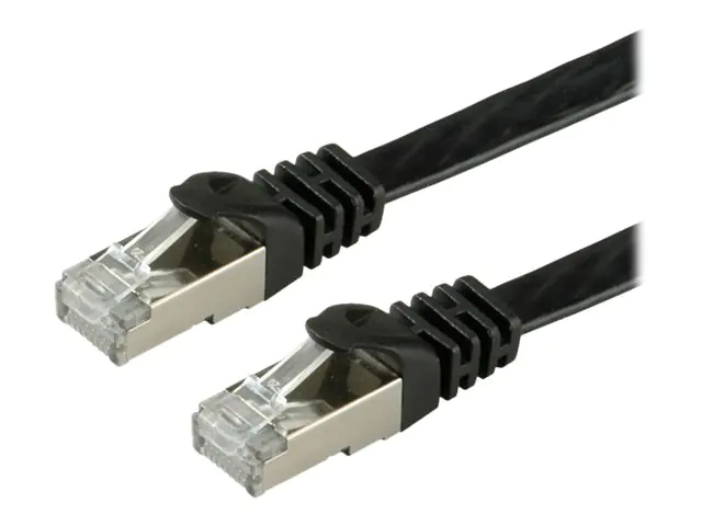 Roline - Netzwerkkabel - RJ-45 (M) zu RJ-45 (M) - 50 cm - FTP - CAT 6 - geschirmt, flach - Schwarz