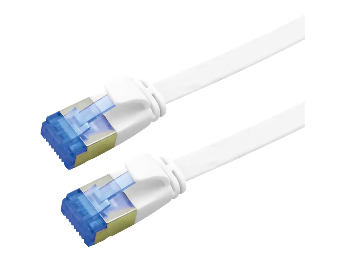 VALUE - Patch-Kabel - RJ-45 (M) zu RJ-45 (M) - 3 m - Foiled Unshielded Twisted Pair (F/UTP) - CAT 6a - geformt, ohne Haken, verseilt, flach - weiß
