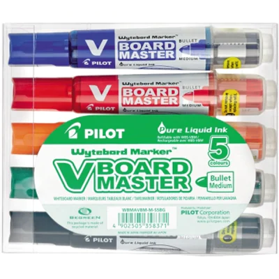 PILOT Whiteboardmarker V 5080S5BG Rundspitze sort. 5St.