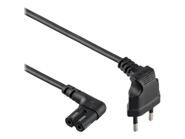 Gembird Stromkabel - power IEC 60320 C7 gewinkelt zu Eurostecker (M)