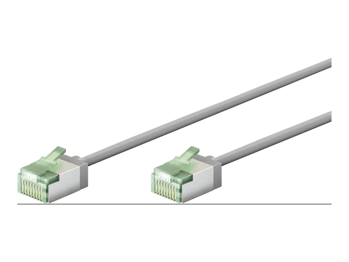 Goobay Ultraflexibles CAT 8.1 Patchkabel slim U/FTP grau - extrakurze Stecker 99.9%
