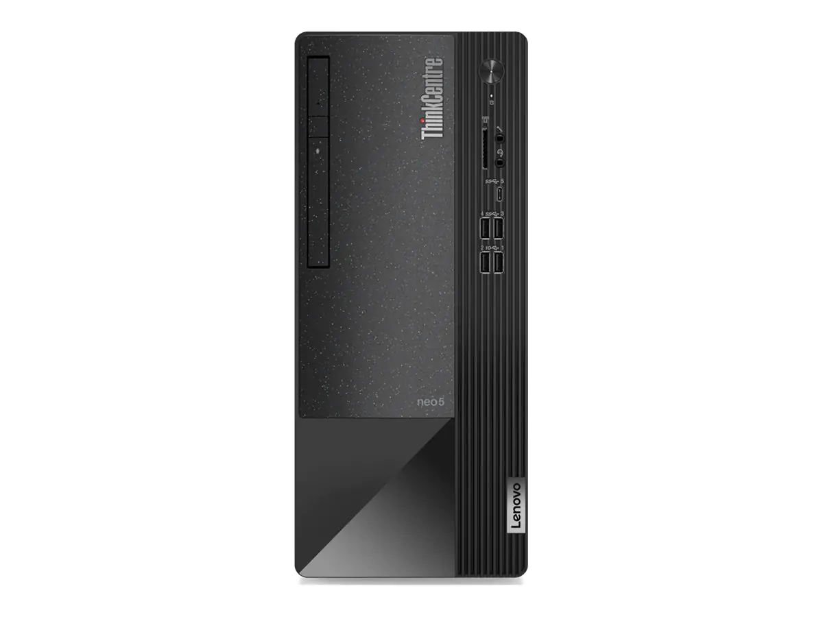 Lenovo ThinkCentre neo 50t Gen 4 12JD - Tower - Core i3 13100 / 3.4 GHz - RAM 8 GB - SSD 256 GB - TCG Opal Encryption 2, NVMe - UHD Graphics 730 - 1GbE - Win 11 Pro - Monitor: keiner - Tastatur: Deutsch - Schwarz - Lenovo TopSeller - mit 1 Jahr Lenovo Vor