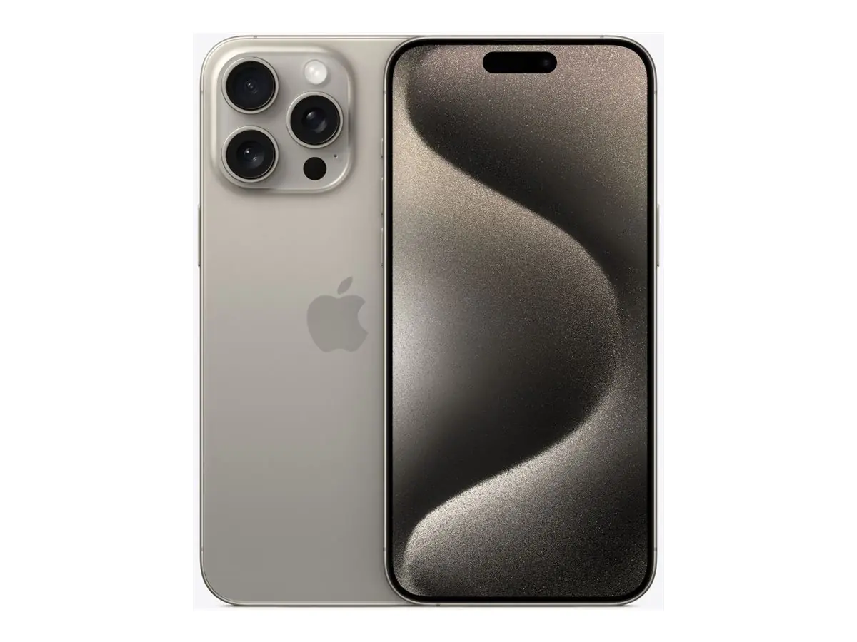 Apple iPhone 15 Pro Max - 5G Smartphone - Dual-SIM / Interner Speicher 256 GB - OLED-Display - 6.7" - 2796 x 1290 pixels (120 Hz) - Triple-Kamera 48 MP, 12 MP, 12 MP - front camera 12 MP - Natural Titanium