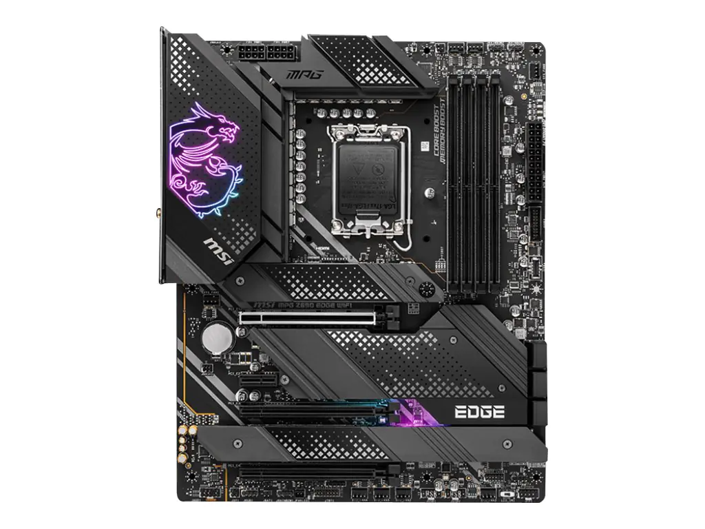 MSI MPG Z690 EDGE WIFI - Motherboard - ATX - LGA1700-Sockel - Z690 Chipsatz - USB-C Gen2, USB 3.2 Gen 1, USB 3.2 Gen 2, USB-C Gen 2x2 - 2.5 Gigabit LAN, Wi-Fi 6, Bluetooth - Onboard-Grafik (CPU erforderlich) - HD Audio (8-Kanal)
