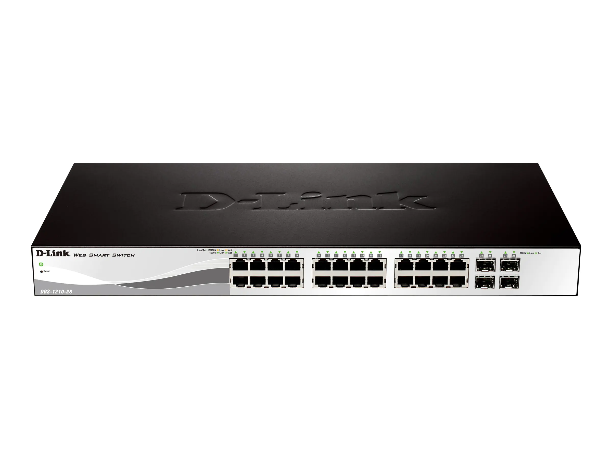 D-Link Web Smart DGS-1210-28 - Switch - managed - 24 x 10/100/1000 + 4 x Gigabit SFP - Desktop, an Rack montierbar