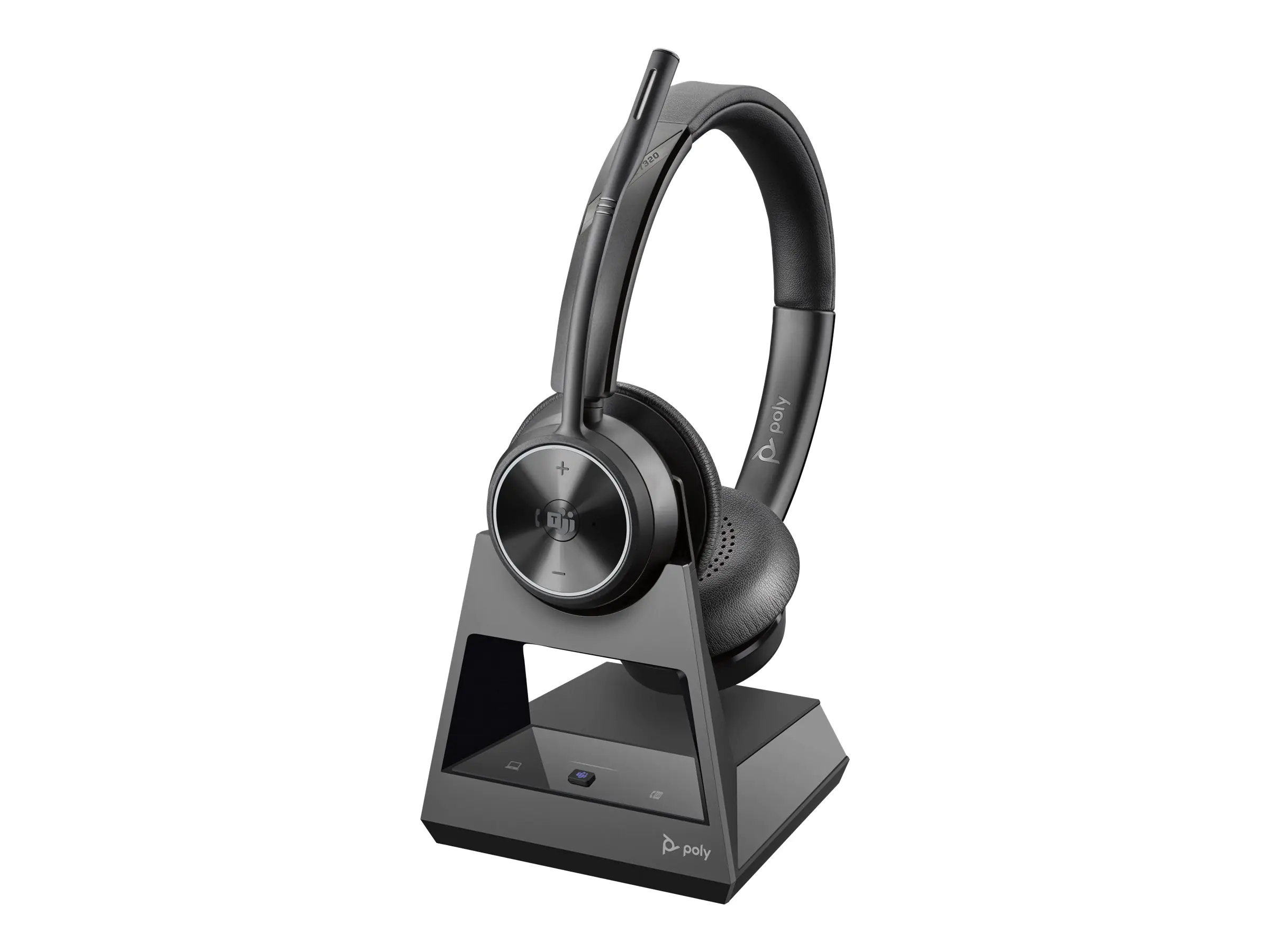 Poly Savi 7320 Office - Savi 7300 series - Headset - On-Ear - DECT - kabellos - Schwarz