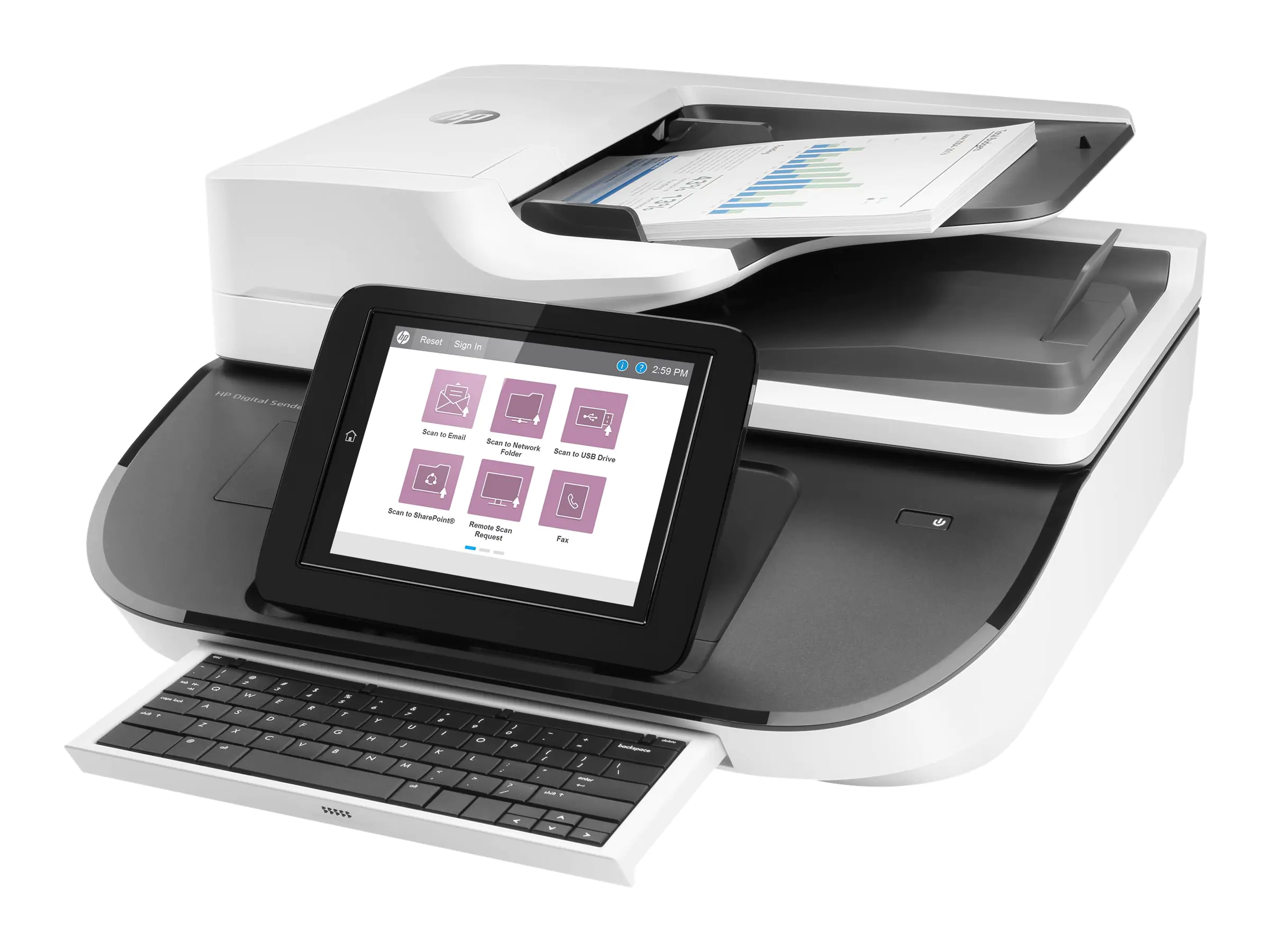 HP Digital Sender Flow 8500fn2 - Dokumentenscanner - Flachbett: CCD / ADF: CIS - Duplex - 216 x 864 mm - 600 dpi x 600 dpi - bis zu 92 Seiten/Min. (einfarbig) / bis zu 92 Seiten/Min. (Farbe) - automatischer Dokumenteneinzug (150 Blätter) - bis zu 10000 Sc