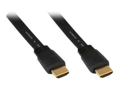 InLine High Speed - HDMI-Kabel mit Ethernet - HDMI männlich zu HDMI männlich - 1.5 m - STP-Kabel - Schwarz - flach