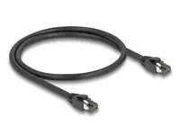 Delock - Patch-Kabel - RJ-45 (M) zu RJ-45 (M) - 50 cm - 7.5 mm - SFTP, PiMF - CAT 8.1 - halogenfrei, ohne Haken - Schwarz