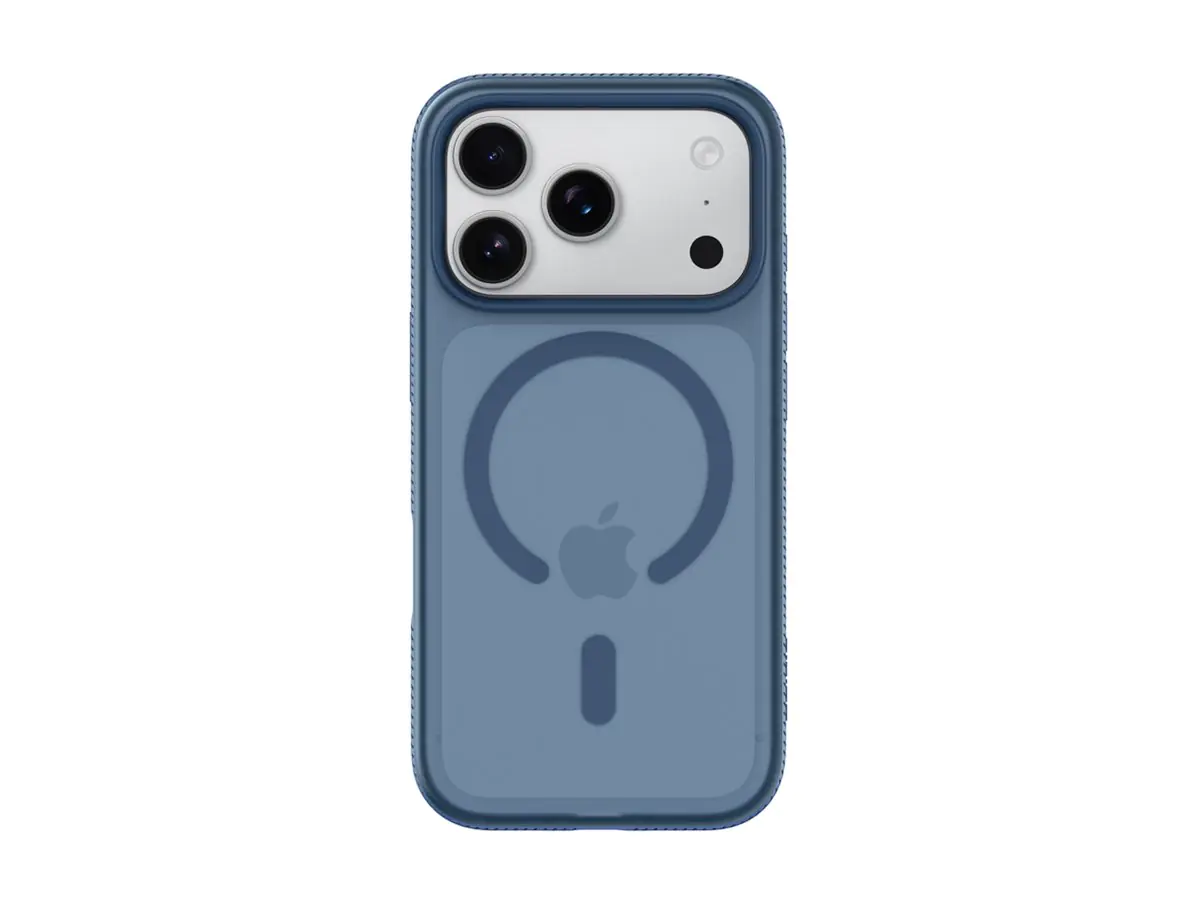 Belkin SheerForce Grip Series - Hintere Abdeckung für Mobiltelefon - MagSafe-Kompatibilität - aus recycelten Materialien hergestellt - marineblau - für Apple iPhone 17 Pro