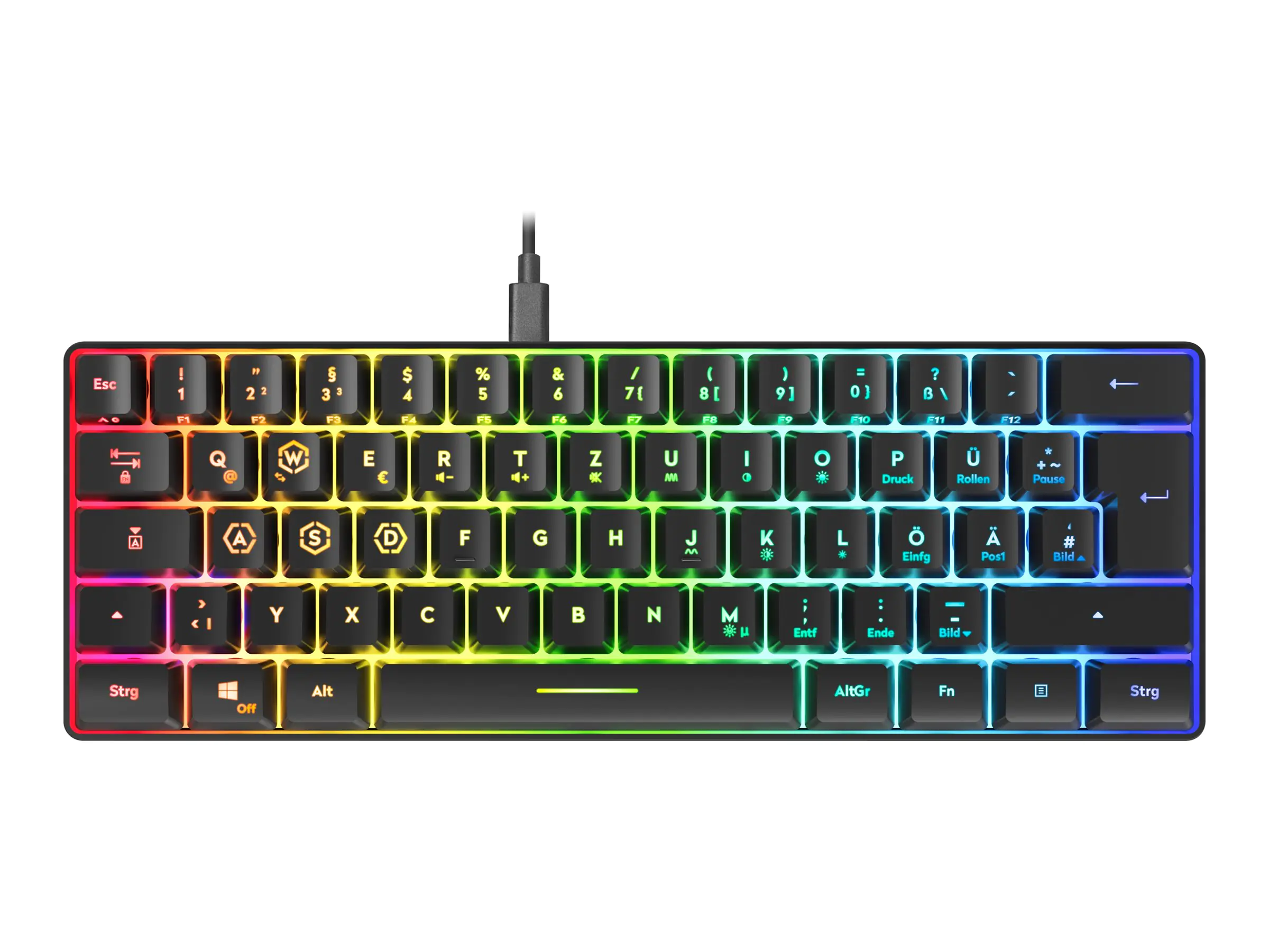 SPEEDLINK Gaming Tastatur LETOS RGB 60% Keyboard schwarz retail
