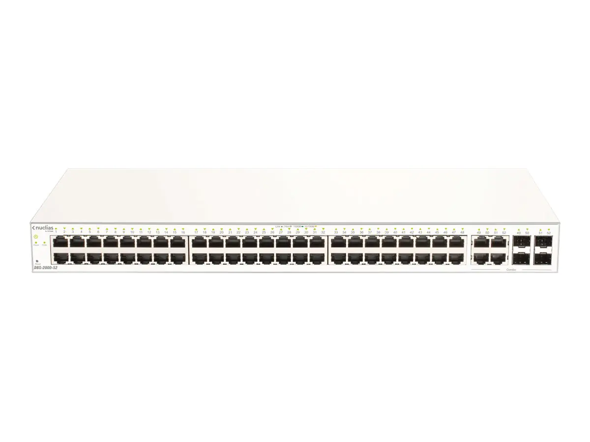 D-Link Nuclias Cloud-Managed DBS-2000-52 - Switch - 48 x 10/100/1000 + 4 x Kombi-SFP