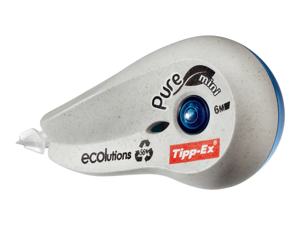 BIC Tipp-Ex ecolutions Pure Mini - Korrekturrolle - 5 mm x 6 m - Polyesterband, Kunststoff - Stone, durchsichtig-blaues Gehäuse (Packung mit 10) 918466