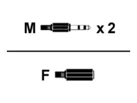 Helos Premium - Headsetadapter - 4-poliger Mini-Stecker weiblich zu mini-phone stereo 3.5 mm männlich - Schwarz