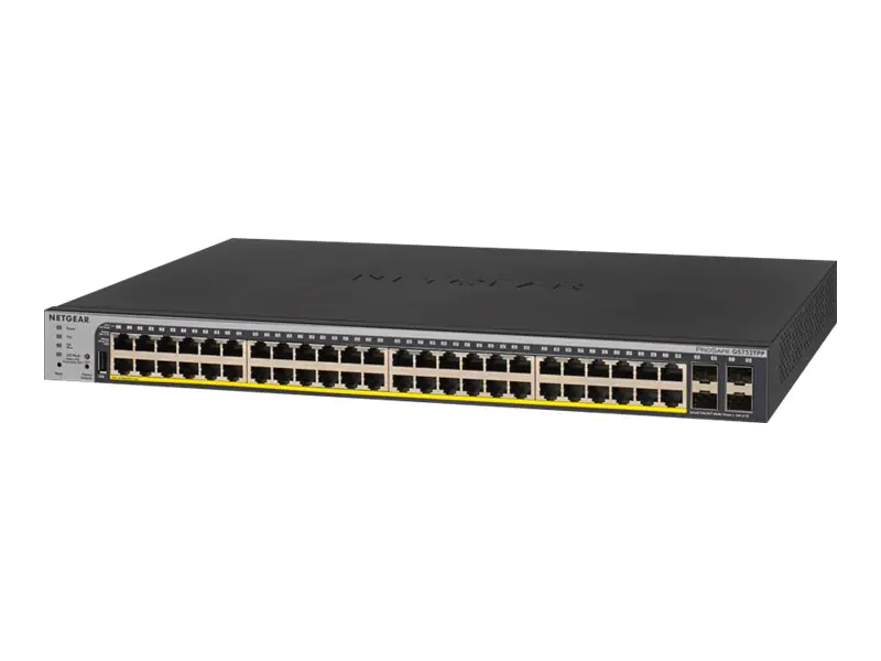 Netgear Pro GS752TPP - Switch - L3 - Smart - 48 x 10/100/1000 (PoE+) + 4 x Gigabit SFP - an Rack montierbar - PoE+ (760 W)