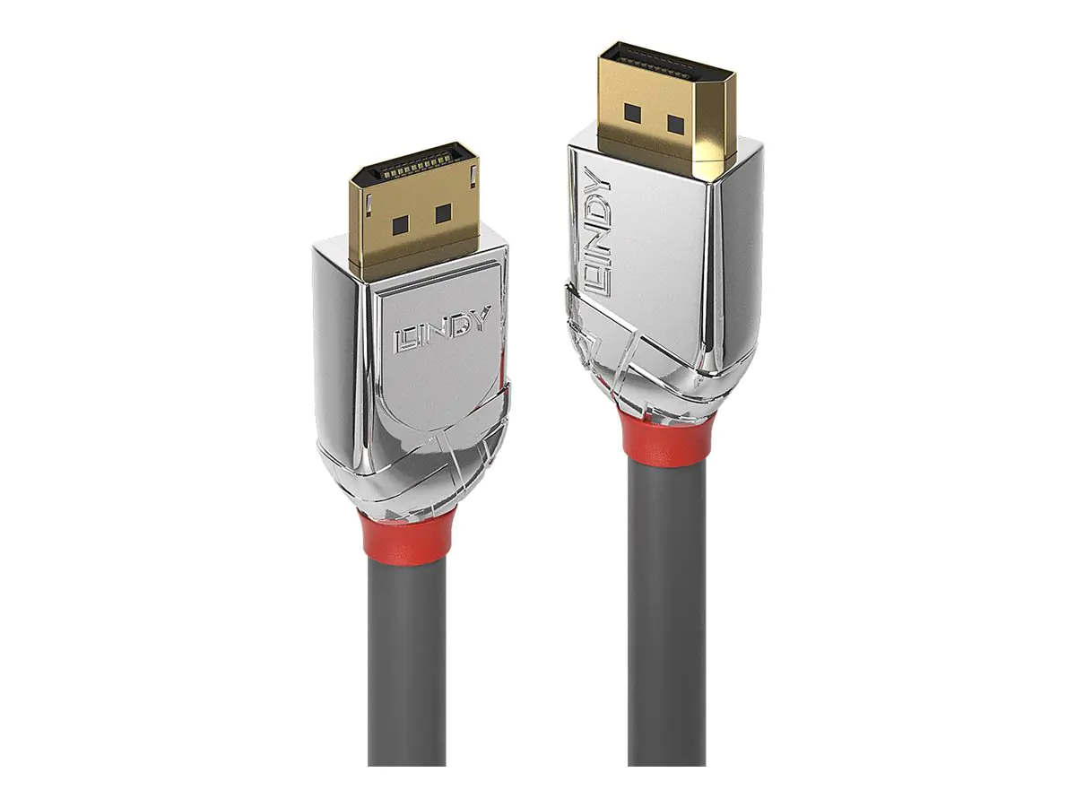 Lindy CROMO - DisplayPort-Kabel - DisplayPort (M) zu DisplayPort (M) - DisplayPort 1.2 - 50 cm - rund, 4K Unterstützung - Grau
