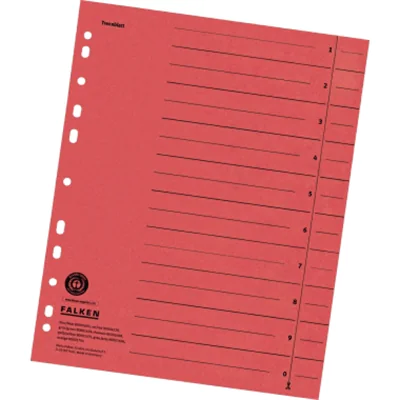 Falken Trennblatt DIN A4 Manilakarton rot schwarz
