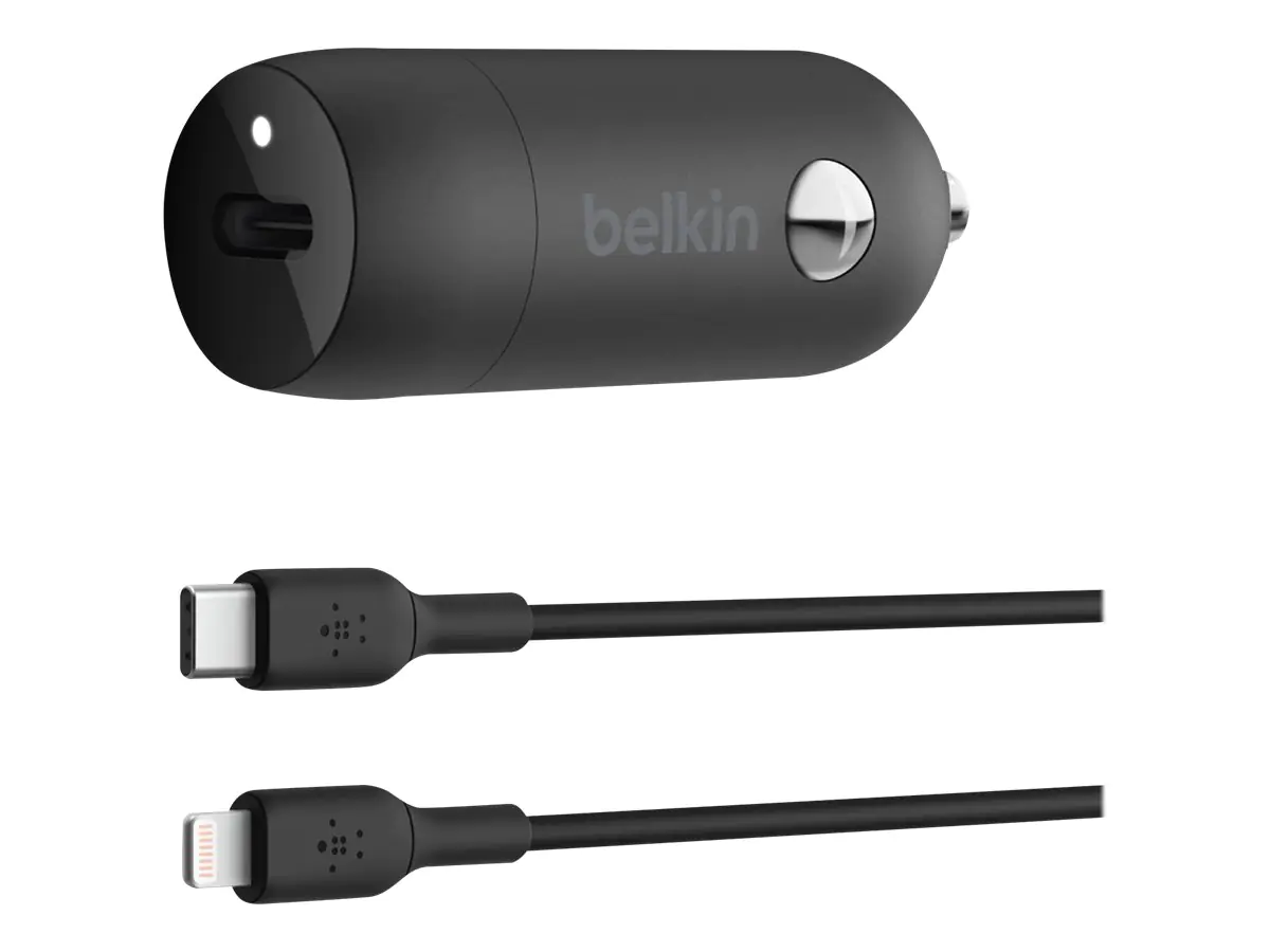 Belkin BoostCharge - Auto-Netzteil - 30 Watt - 3 A - Fast Charge, Power Delivery 3.1 (24 pin USB-C) - Schwarz