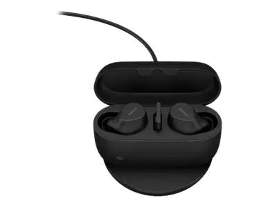 Jabra Evolve2 Buds MS - True Wireless-Kopfhörer mit Mikrofon - im Ohr - Bluetooth - aktive Rauschunterdrückung - Adapter USB-A via Bluetooth - Geräuschisolierung - Schwarz - Zertifiziert für Microsoft Teams