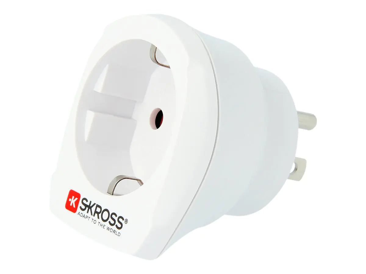 SKROSS Europe to USA - Netzanschlussadapter-Kit - Eurostecker, CEI 23-16/VII / CEE 7/3 (R) zu NEMA 5-15 (S) - Wechselstrom 100-250 V - 15 A - weiß
