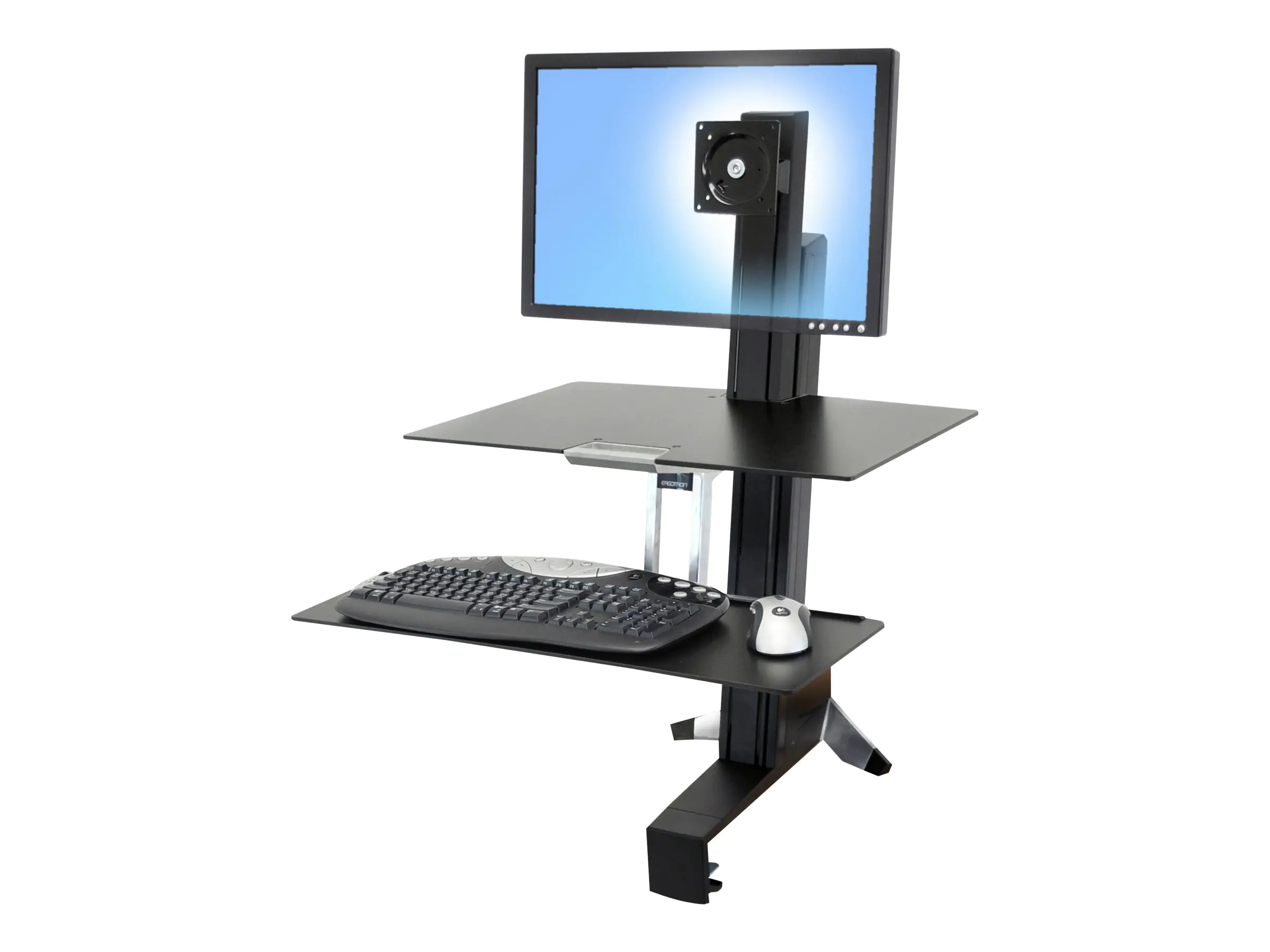 Ergotron WorkFit-S Single HD Workstation - Stehender Tischwandler - rechteckig - Aluminium, hochwertiger Kunststoff, pulverbeschichteter Stahl - Schwarz