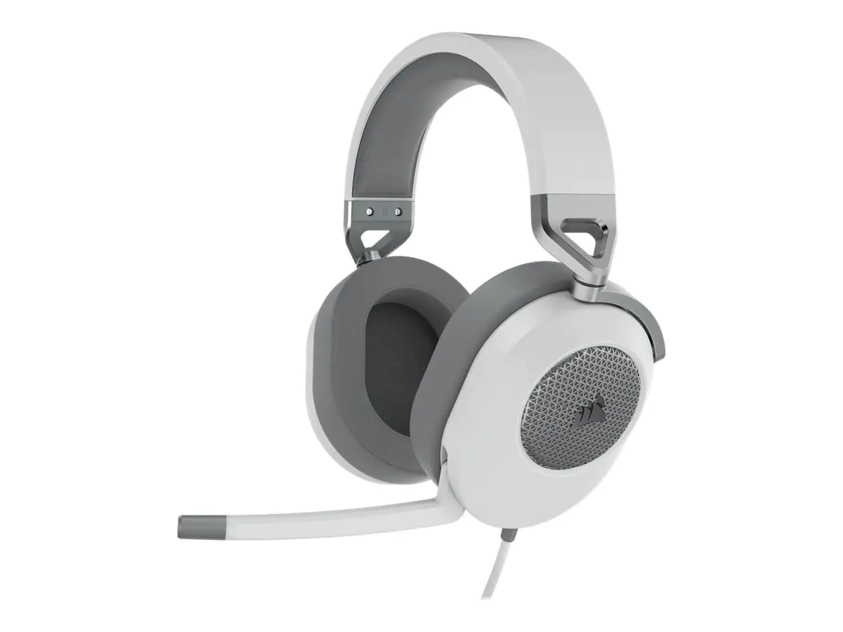 CORSAIR Gaming HS65 SURROUND - Headset - ohrumschließend - kabelgebunden - 3,5 mm Stecker - weiß