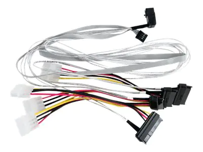 Microchip Adaptec - Internes SAS-Kabel - mit Sidebands - SAS 6Gbit/s - 4-Lane - 4x Mini SAS HD (SFF-8643) (M) zu interne Stromversorgung, 4-polig, interne SAS, 29-polig (SFF-8482) - 80 cm - rechts-gewinkelter Stecker