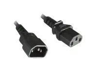 Helos - Spannungsversorgungs-Verlängerungskabel - power IEC 60320 C13 zu IEC 60320 C14 - 250 V - 10 A - 50 cm - Schwarz - weltweit