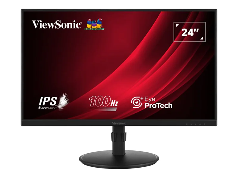 ViewSonic VG2408A - LED-Monitor - 61 cm (24") (23.8" sichtbar) - 1920 x 1080 Full HD (1080p) @ 100 Hz - IPS - 250 cd/m² - 1300:1 - 5 ms - HDMI, VGA, DisplayPort - Lautsprecher