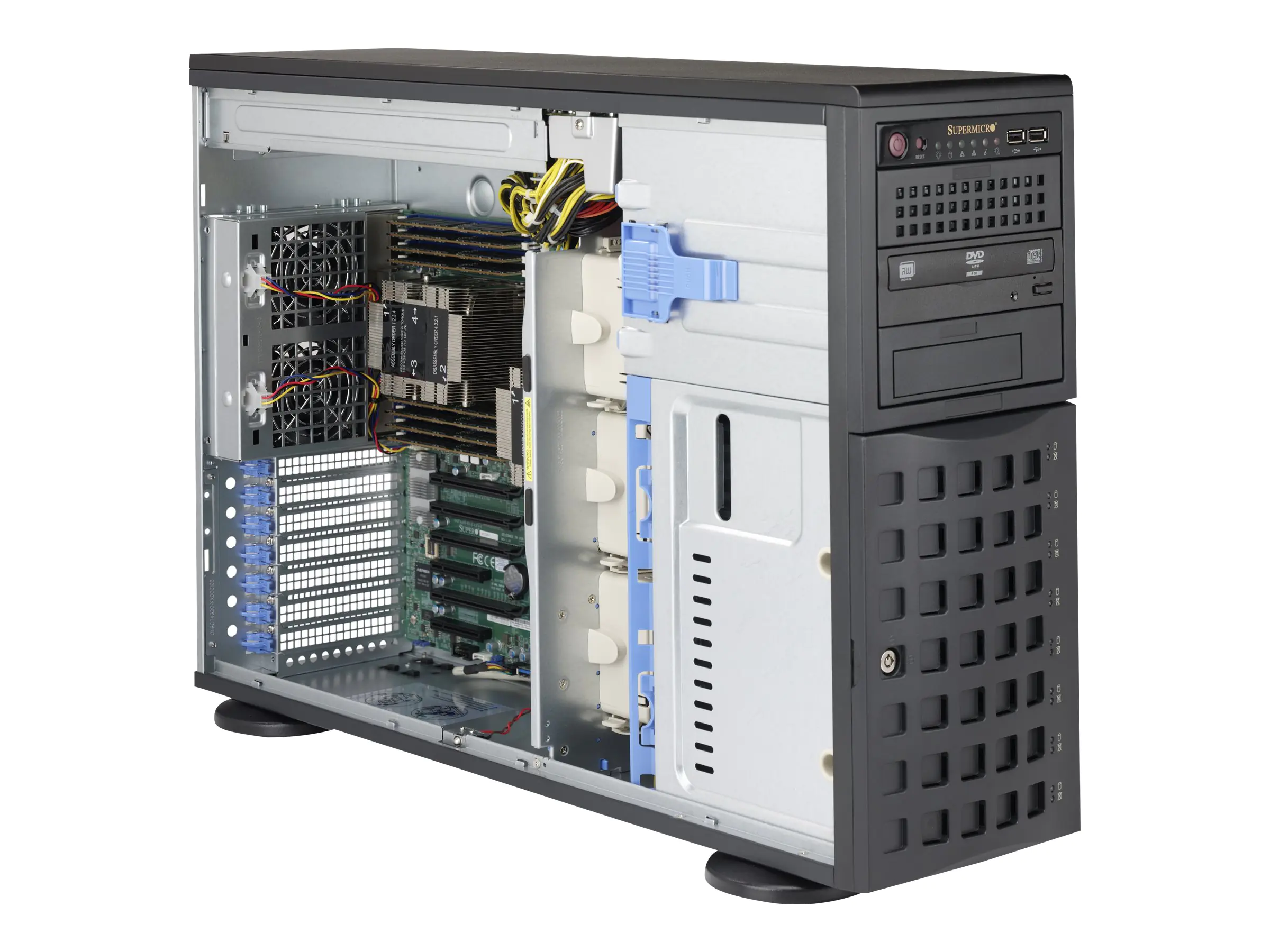 Supermicro SC745 BAC-R1K23B-SQ - Tower - 4U - E-ATX - SATA/SAS - Hot-Swap 1200 Watt - Schwarz - USB