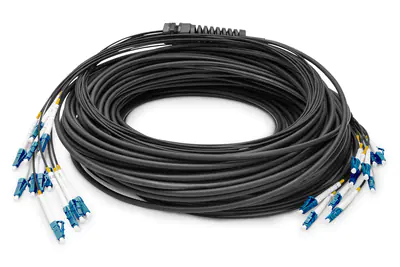 DIGITUS Vorkonfektionierte Glasfaser Universal Breakout Kabel, Singlemode OS2, 12 Fasern, LC/UPC - LC/UPC DK-2A33CU075BK-BBB