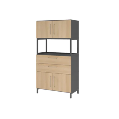 Hammerbacher Regalschrank FlexWall 800 x 1.532 x 417 mm (B x H x T) Flügeltür ohne Rollen Holz