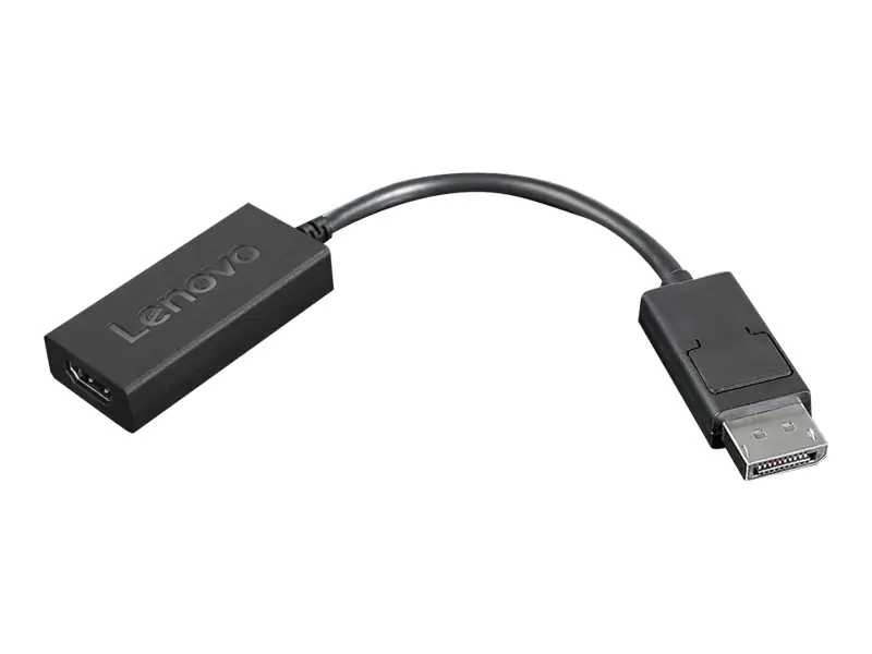 Lenovo - Videoadapter - DisplayPort männlich zu HDMI weiblich - 22.5 cm - Schwarz - 4K Unterstützung