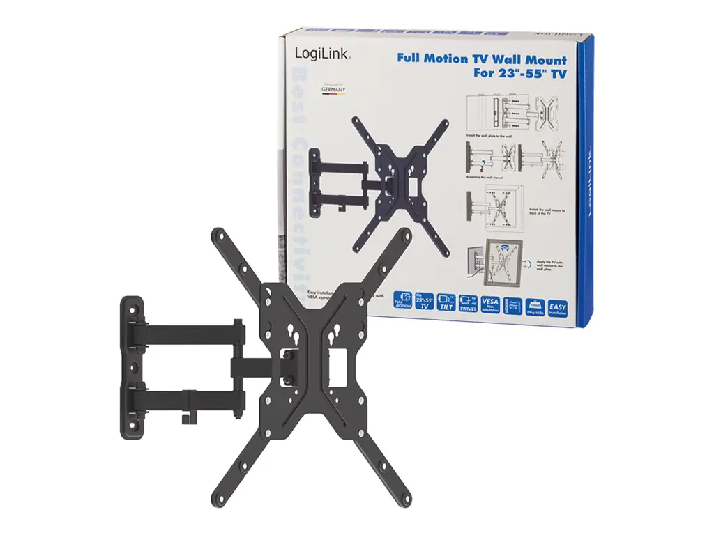 LogiLink - Klammer für LCD TV - fester, kaltgepresster Stahl - Bildschirmgröße: 58.4-139.7 cm (23"-55") - Wandmontage