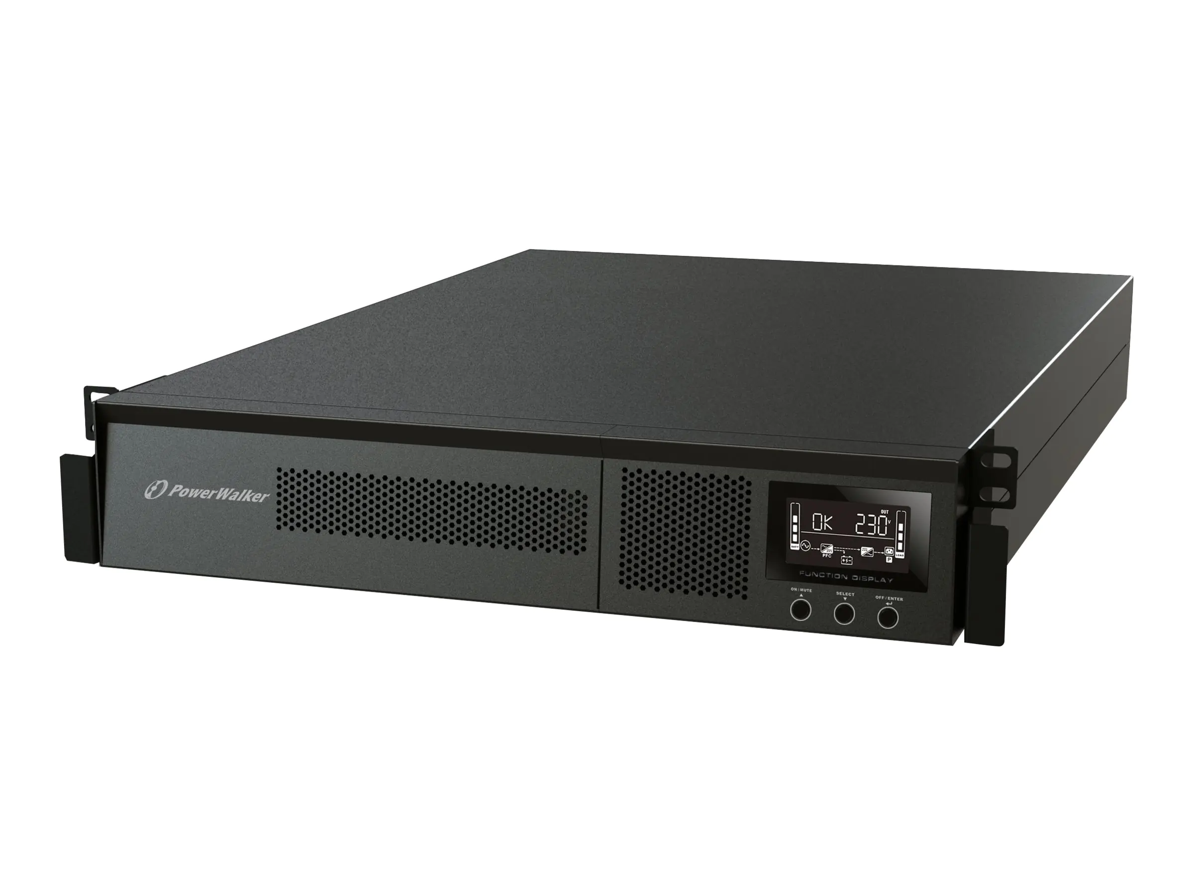 PowerWalker VFI 1500 RMG PF1 - USV (in Rack montierbar/extern) - 1500 Watt - 1500 VA 9 Ah - RS-232, USB - Ausgangsanschlüsse: 8 - 2U