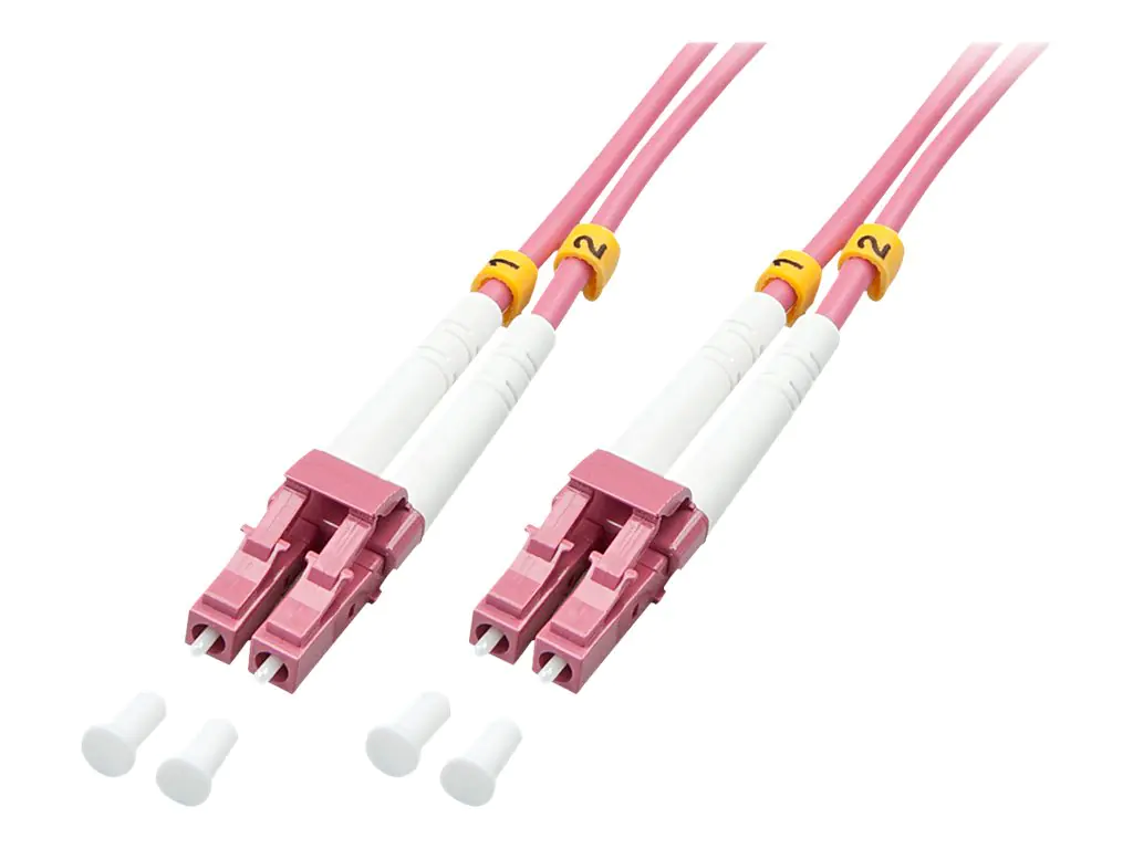 Lindy - Patch-Kabel - LC Multi-Mode (M) zu LC Multi-Mode (M) - 15 m - Glasfaser - Duplex - 50/125 Mikrometer - OM4 - halogenfrei - lila