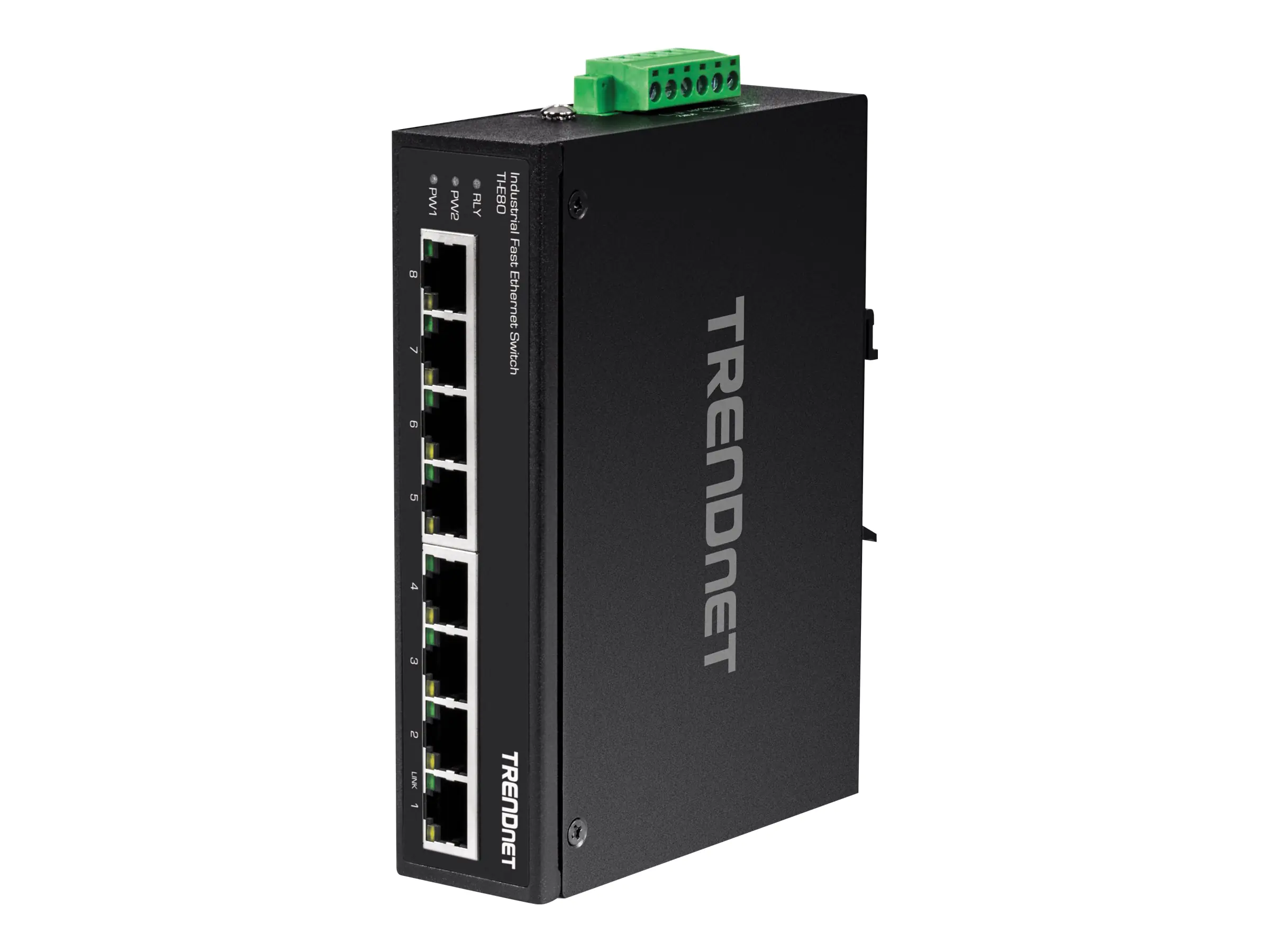 TRENDnet TI-E80 - Switch - unmanaged - 8 x 10/100 - an DIN-Schiene montierbar, wandmontierbar - Gleichstrom - TAA-konform