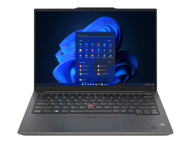 Lenovo ThinkPad E14 Gen 5 21JK - 180°-Scharnierdesign - Intel Core i5 1335U / 1.3 GHz - Win 11 Pro - Intel Iris Xe Grafikkarte - 8 GB RAM - 256 GB SSD TCG Opal Encryption 2, NVMe - 35.6 cm (14") IPS 1920 x 1200 - Wi-Fi 6 - Graphite Black - kbd: Deutsch -