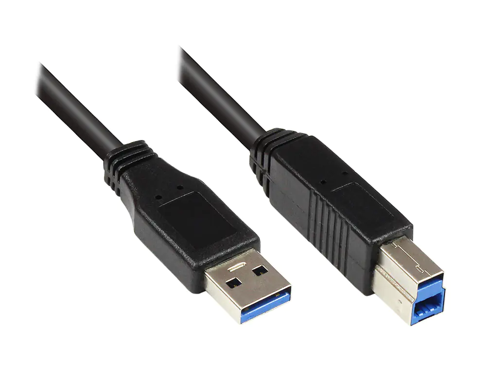 Good Connections USB 3.0 Anschlusskabel Stecker A an Stecker B - schwarz - 0,2m