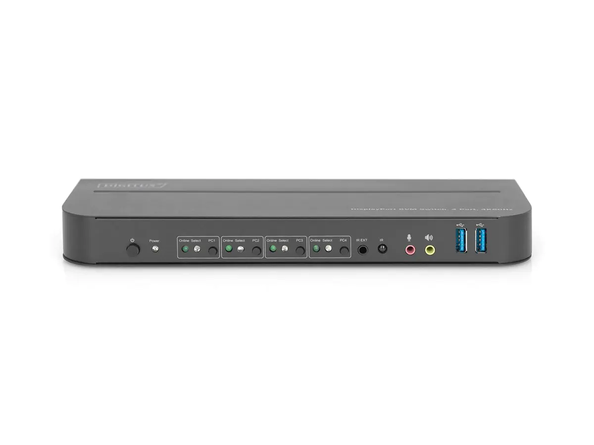 DIGITUS KVM-Switch, 4-Port, 4K60Hz, 4 x DP in, 1 x DP/HDMI out DS-12890