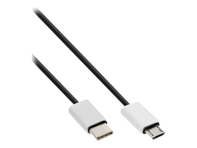 InLine - USB-Kabel - USB-C (M) bis Micro-USB Typ B (M) - USB 2.0 - 2.4 A - 50 cm - Schwarz