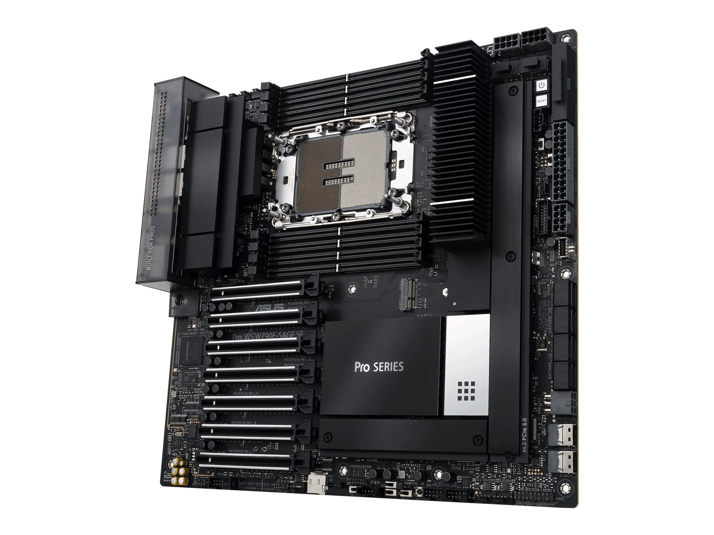 ASUS PRO WS W790E-SAGE SE - Motherboard - SSI EEB - LGA4677 Socket-E - W790 Chipsatz - USB-C 3.2 Gen 2x2, USB 3.2 Gen 2x2, USB-C 3.2 Gen2, USB 3.2 Gen 1 - 10 Gigabit LAN, Gigabit LAN - HD Audio (8-Kanal)