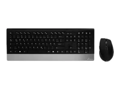 MediaRange MROS105 - Tastatur-und-Maus-Set - kabellos - 2.4 GHz - QWERTZ - Black Silver