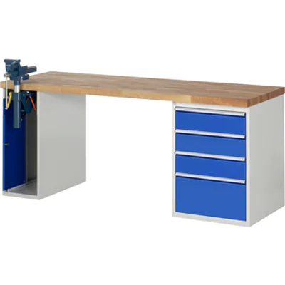 RAU Werkbank 7000 2.000 x 890 x 700 mm (B x H x T) enzianblau lichtgrau