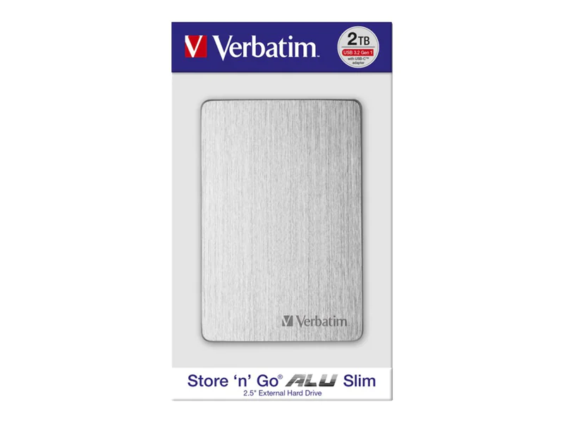 Verbatim Store 'n' Go ALU Slim - Festplatte - 1 TB - extern (tragbar) - USB 3.2 Gen 1 - Silber