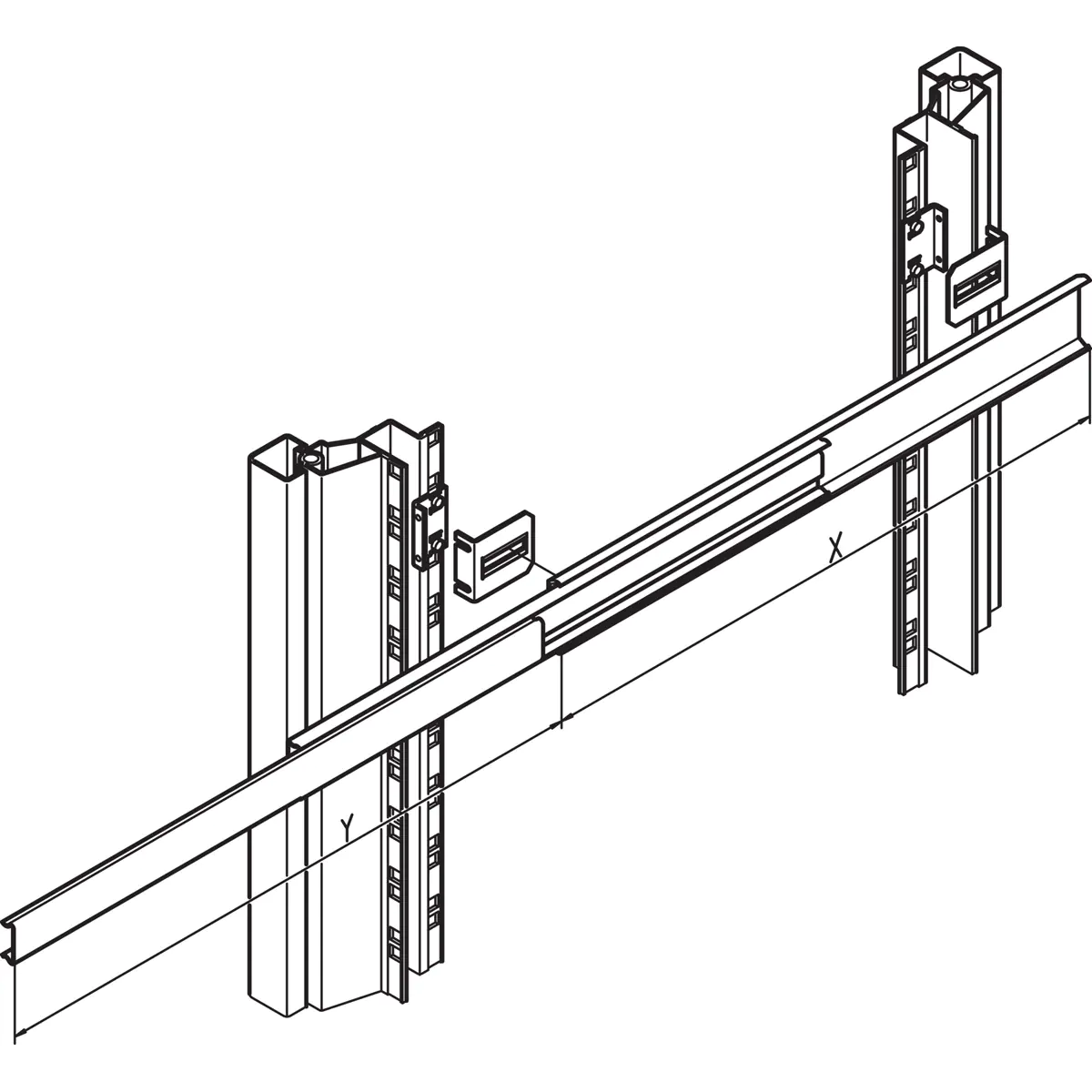 SCHROFF MOUNTING KIT TELESCOPIC SLIDE