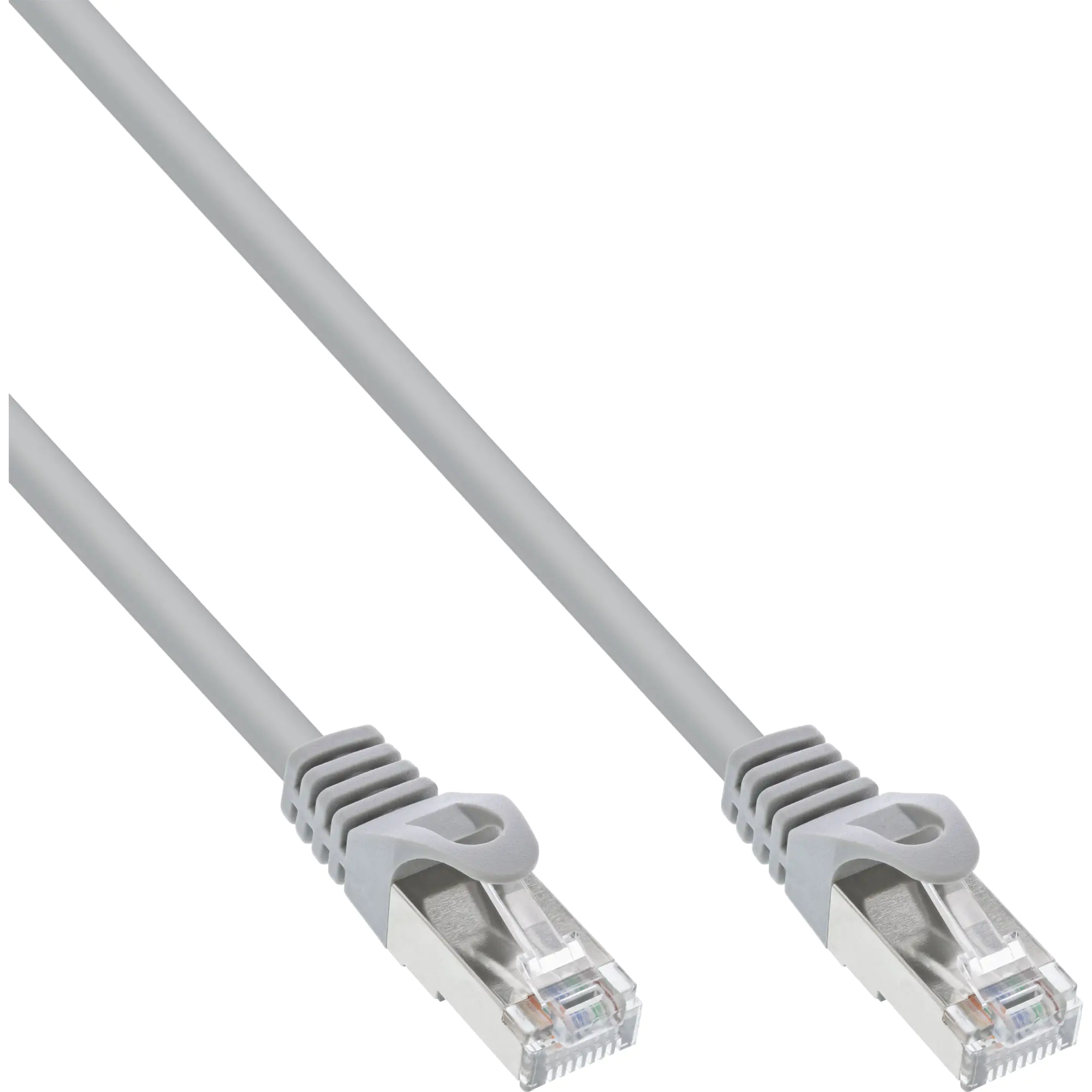 InLine - Patch-Kabel - RJ-45 (M) zu RJ-45 (M) - 25 cm - SFTP - CAT 5e - geformt - Grau