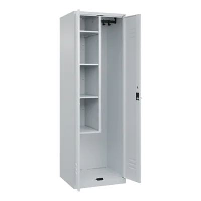 C+P Putzmittelschrank Classic PLUS 600 x 1.850 x 500 mm (B x H x T) Stahl lichtgrau