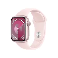 Apple Watch Series 9 (GPS) - 41 mm - Pink Aluminum - intelligente Uhr mit Sportband - Flouroelastomer - Light Pink - Bandgröße: S/M - 64 GB - Wi-Fi, Bluetooth, UWB - 31.9 g
